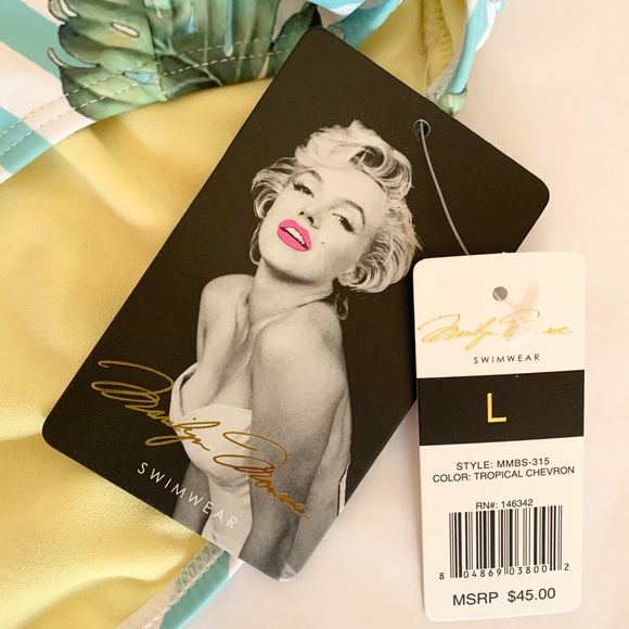 Marilyn Monroe Tropical Chevron Bikini Swimsuit ~ Large - Picture 6 of 7